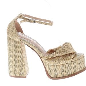 Azalea Wang Women's Clary Platform Raffia Sandals